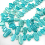 AAA Natural Peruvian Amazonite Smooth Oval Focal Pendant Beads Side Drilled 15.5" Strand