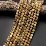 Natural Golden Rutile Quartz w Hematite 8mm 10mm 12mm 14mm Round Bead 15.5" Strand