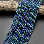 AAA Natural Azurite Malachite Chrysocolla 4mm Smooth Round Beads 15.5" Strand