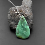 Natural Australian Green Chrysoprase Pendant Teardrop Drilled Gemstone Focal Bead