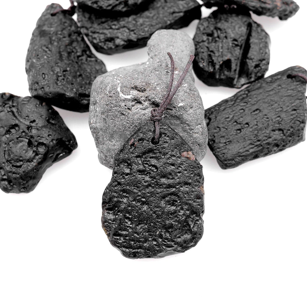 Natural Black Tektite From Thailand Freeform Pendant Meteorite Cosmic Gems Rough Raw Gemstone A1