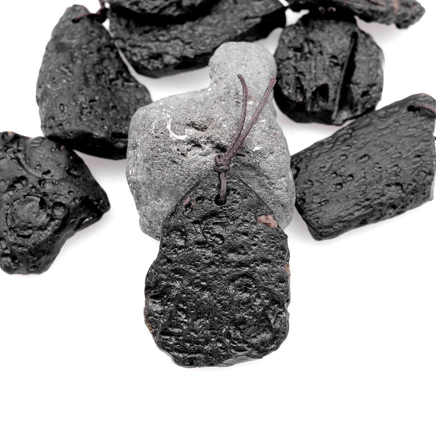 Natural Black Tektite From Thailand Freeform Pendant Meteorite Cosmic Gems Rough Raw Gemstone A1