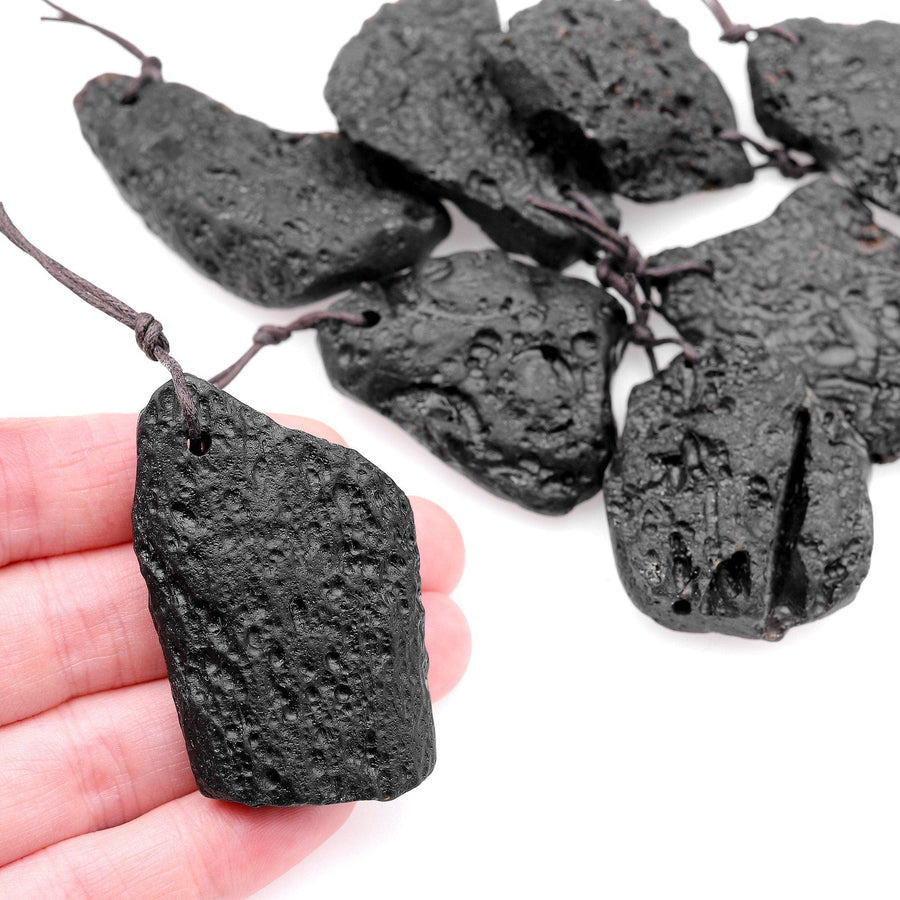 Natural Black Tektite From Thailand Freeform Pendant Meteorite Cosmic Gems Rough Raw Gemstone A2