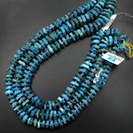 Natural Blue Apatite Center Drilled Hexagon Disc Rondelle Beads 15.5" Strand