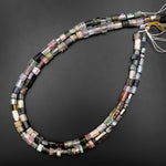 Natural Green Pink Watermelon Tourmaline Tube 6mm 8mm Beads 15.5" Strand