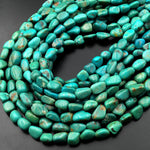 Genuine Natural Turquoise Freeform Nugget Pebble Beads 15.5" Strand