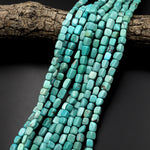 Genuine Natural Light Green Turquoise Freeform Rectangle Beads Nuggets 15.5" Strand