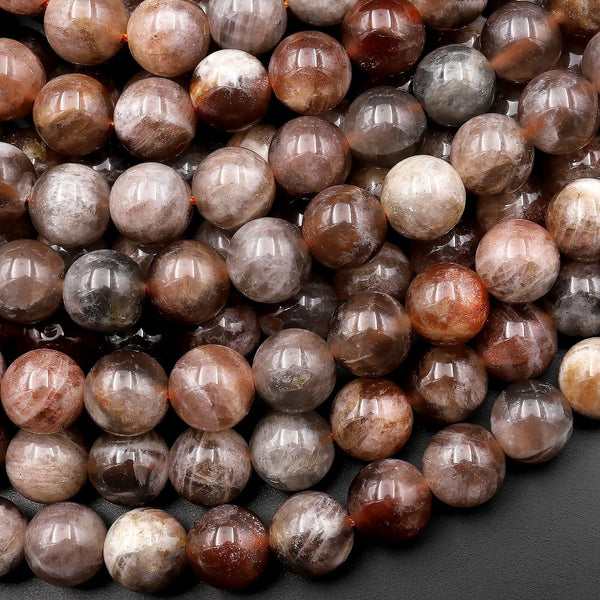 Rare Natural Chocolate Sunstone Round Beads 6mm 8mm 10mm 15.5" Strand