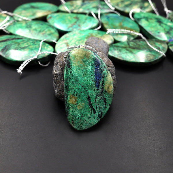 From the Old Arizona Copper Mine~ Natural Chrysocolla Abstract Bufferfly Wing Pendant