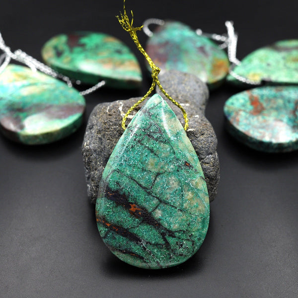 From the Old Arizona Copper Mine~ Natural Copper in Chrysocolla Teardrop Pendant