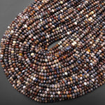 Faceted Natural African Pietersite 4mm Rondelle Beads 15.5" Strand