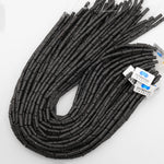 Natural Black Lava Rock Thin Long Tube Beads 14mm 15.5" Strand