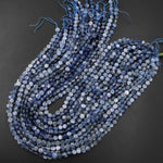 Natural Silvery Blue Kyanite Coin Beads 6mm 7mm 9mm 10mm 11mm 14mm 15.5" Strand