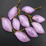 AAA Natural Kunzite Pendant Abstract Leaf Gemstone Focal Bead