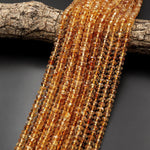 AAA Faceted Natural Golden Yellow Citrine Rondelle Beads 6mm 15.5" Strand
