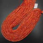 AAA Faceted Fiery Orange Natural Moroccan Orange Red Agate 3mm Cube Beads Gemstone 15.5" Strand