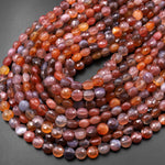 Rare Natural Swazi African Red Agate Round Beads 8mm 10mm from Mozambique 15.5" Strand