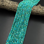 AAA Genuine Natural Turquoise 3mm Faceted Rondelle Beads Blue Green 15.5" Strand