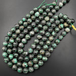 Real Genuine Natural Green Emerald Gemstone Round Beads 14mm 16mm 15.5" Strand