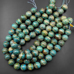 Rare Genuine Natural Peruvian Blue Opal 14mm 18mm Round Beads 15.5" Strand