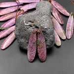 Natural Purple Atlantisite Stichtite Earring Pair Teardrop Matched Gemstone