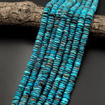 Genuine Natural Arizona Blue Turquoise Heishi Beads 10mm 12mm Rondelle 15.5" Strand