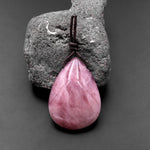 Natural Madagascar Mauve Pink Rose Quartz Teardrop Pendant Side Drilled Gemstone