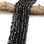 Genuine Natural Shungite Freeform Cube Beads 8mm Black Gemstone 15.5" Strand