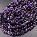 Natural Purple Amethyst Freeform Pebble Beads Gemstone 15.5" Strand
