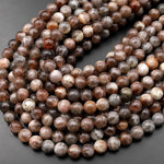 Rare Natural Chocolate Sunstone Round Beads 6mm 8mm 10mm 15.5" Strand