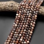 Rare Natural Chocolate Sunstone Round Beads 6mm 8mm 10mm 15.5" Strand