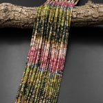 AAA Natural Tourmaline Faceted 2mm 3mm Cube Beads Gemstone 15.5" Strand