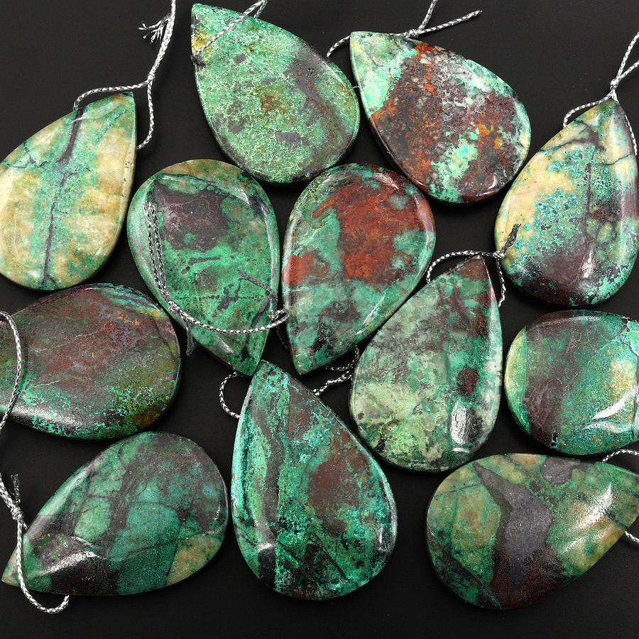 From the Old Arizona Copper Mine~ Natural Copper in Chrysocolla Teardrop Pendant