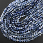 Natural Silvery Blue Kyanite Coin Beads 6mm 7mm 9mm 10mm 11mm 14mm 15.5" Strand