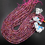 Real Genuine Natural Ruby Gemstone Faceted 6mm Round Beads Laser Diamond Cut Gemstone Beads 15.5" Strand