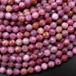 Real Genuine Natural Ruby Gemstone Faceted 6mm Round Beads Laser Diamond Cut Gemstone Beads 15.5" Strand