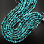 Genuine Natural Turquoise Heishi Beads 6mm 8mm 10mm Think Rondelle 15.5" Strand