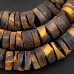 Matte Large Natural Tiger's Eye 20mm Rondelle Beads 15.5" Strand