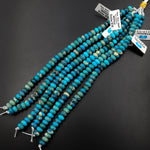 Large Hole Beads Blue Impression Jasper 8mm 10mm Rondelle Beads Aka Snake Skin Jasper Aqua Terra Jasper 8" Strand