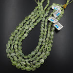 AAA Extra Translucent Natural Prehnite Freeform Pebble Nugget Beads 15.5" Strand