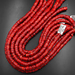 Genuine Red Bamboo Coral Heishi Beads 8mm 10mm 15.5" Strand