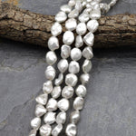 White Keishi Petal Pearl Genuine Natural Freshwater Pearl 15.5" Strand