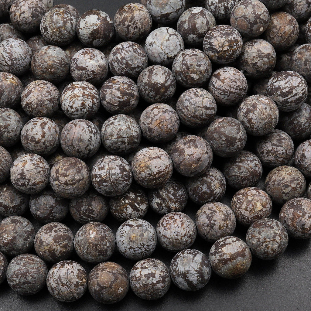 Natural Brown Snowflake Obsidian Beads 4mm 6mm 8mm 10mm Gemstone Round Beads 15.5" Strand