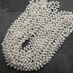 Genuine White Freshwater Teardrop Pearl Top Side Drilled 6mm 15.5" Strand