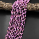 Natural Lavender Purple Phosphosiderite 6mm Thick Freeform Heishi Rondelle Beads Gemstone 15.5" Strand