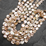 AAA Rare Natural Peach Keishi Petal Genuine Freshwater Pearl 15.5" Strand