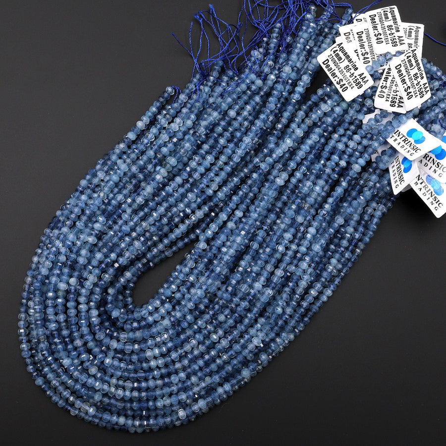 Gorgeous Celestial outlets Blue Quartz Faceted Rondelle Beads 5-8.75Mm