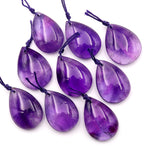 AAA Natural Purple Amethyst Teardrop Pendant Bead Drilled Gemstone