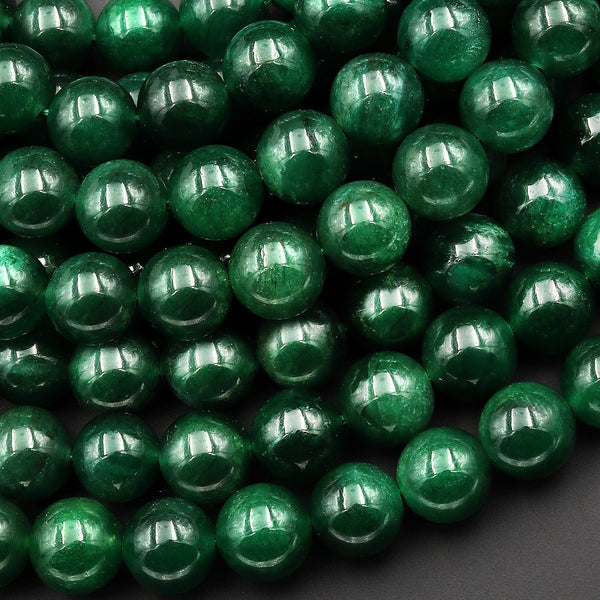 AAA+ Natural Green Mica Muscovite 8mm Round Beads Gemstone 15.5" Strand