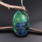 From the Old Arizona Copper Mine~ Natural Chrysocolla Azurite Oval Pendant